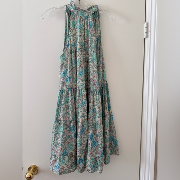 Paani Floral Maxi Dress in Green and Cream - Picture 6 of 7